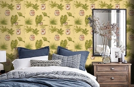 Обои 839-T-1155 фото в интерьере спальни превью