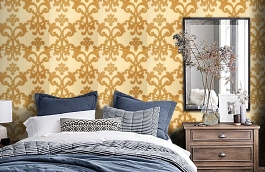 Обои 839-T-2021 фото в интерьере спальни превью