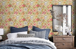 Обои 839-T-4904 фото в интерьере спальни превью