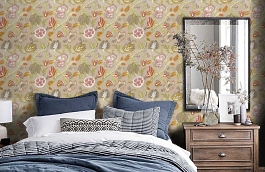 Обои 839-T-4908 фото в интерьере спальни превью