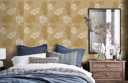 Обои 839-T-4929 фото в интерьере спальни превью