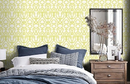 Обои 839-T-762 фото в интерьере спальни превью