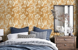 Обои 839-T-8627 фото в интерьере спальни превью