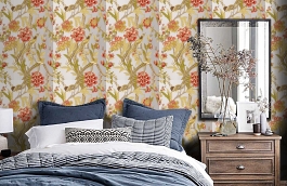 Обои 839-T-8648 фото в интерьере спальни превью