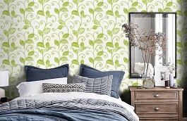 Обои 839-T-9267 фото в интерьере спальни превью