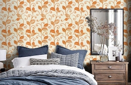 Обои 839-T-9269 фото в интерьере спальни превью