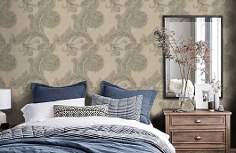 Обои AR00213 фото в интерьере спальни превью