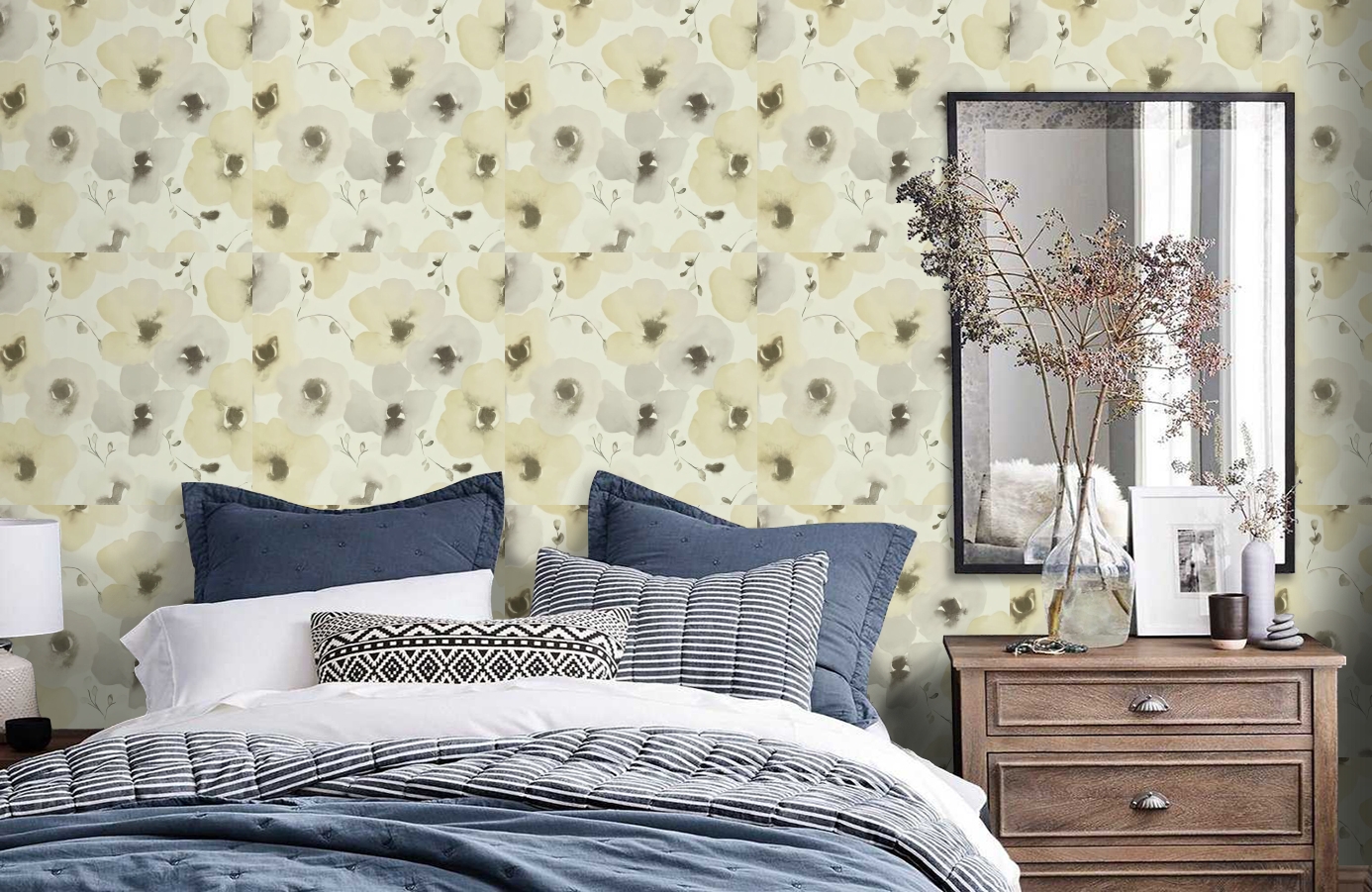 Обои DCFL211657 фото в интерьере спальни