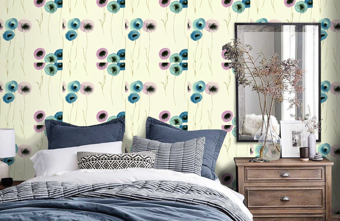 Обои DCFL211663 фото в интерьере спальни