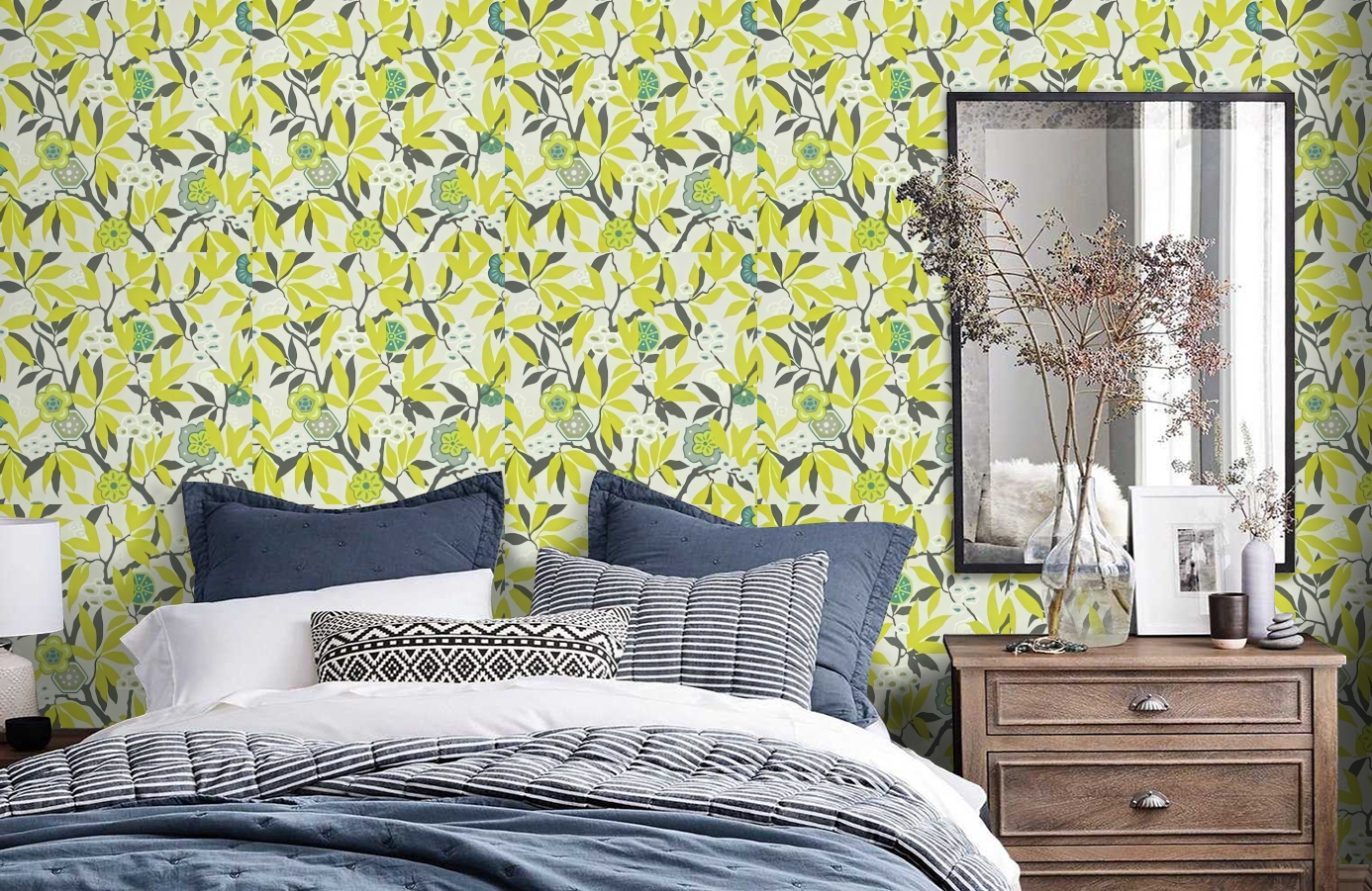 Обои DVIWPR101 фото в интерьере спальни