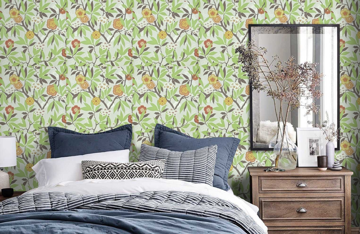 Обои DVIWPR104 фото в интерьере спальни