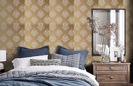 Обои T10037 фото в интерьере спальни превью