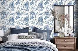 Обои T13004 фото в интерьере спальни превью