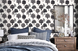 Обои T35112 фото в интерьере спальни превью