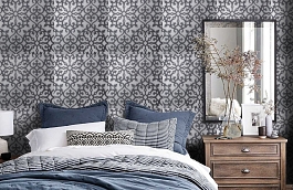 Обои T35177 фото в интерьере спальни превью