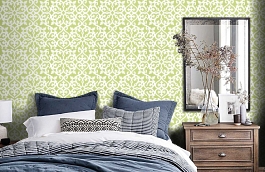 Обои T35178 фото в интерьере спальни превью