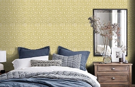 Обои T5742 фото в интерьере спальни превью