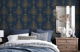 Обои JV80302 фото в интерьере спальни превью