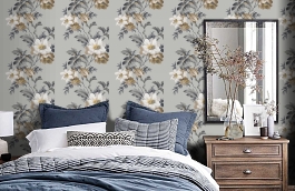 Обои TP81608 фото в интерьере спальни превью