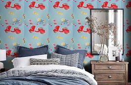 Обои W15.0018.W03 VESPAS.22 W- фото в интерьере спальни превью