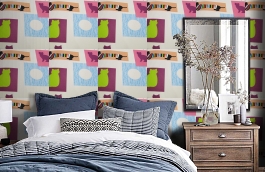 Обои W15.0019.W01 PETS W-01 фото в интерьере спальни превью