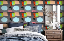 Обои W15.0019.W05 PETS W-05 фото в интерьере спальни превью