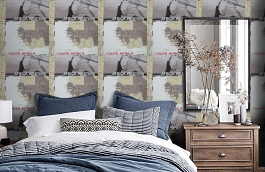 Обои W15.0024.W01 WAKA W-01 фото в интерьере спальни превью