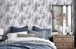 Обои W15 0039 W55 фото в интерьере спальни превью