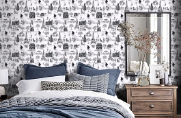 Обои W15 0040 W01 фото в интерьере спальни превью