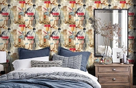 Обои W15 0042 W01 фото в интерьере спальни превью