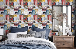 Обои W15 0044 W01 фото в интерьере спальни превью