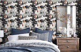 Обои W15 0059 W01 фото в интерьере спальни превью