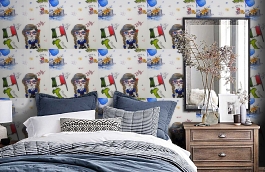 Обои W16.0007.W01 MISS.441 W-0 фото в интерьере спальни превью