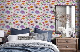 Обои W16.0013.W01 LINA W-01 фото в интерьере спальни превью