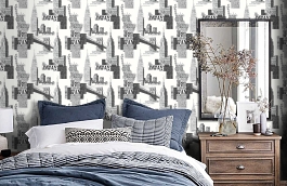 Обои W35 0001 W05 фото в интерьере спальни превью