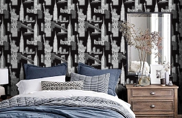 Обои W35 0001 W50 фото в интерьере спальни превью