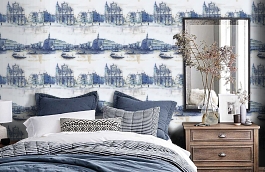 Обои W73 0011 W03 фото в интерьере спальни превью