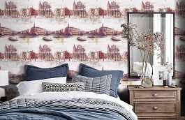 Обои W73 0011 W07 фото в интерьере спальни превью