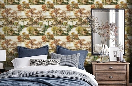 Обои W73 0012 W01 фото в интерьере спальни превью