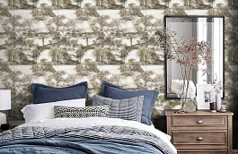 Обои W73 0012 W05 фото в интерьере спальни превью