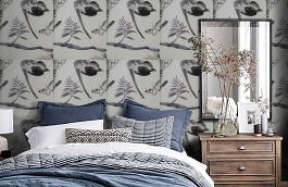 Обои W75.0003.A03 JUNGLE.39468 фото в интерьере спальни превью