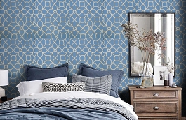 Обои W75.0005.C40 DRIP W-40 фото в интерьере спальни превью