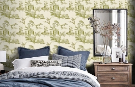 Обои CHP02002 фото в интерьере спальни превью