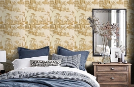 Обои CHP02005 фото в интерьере спальни превью