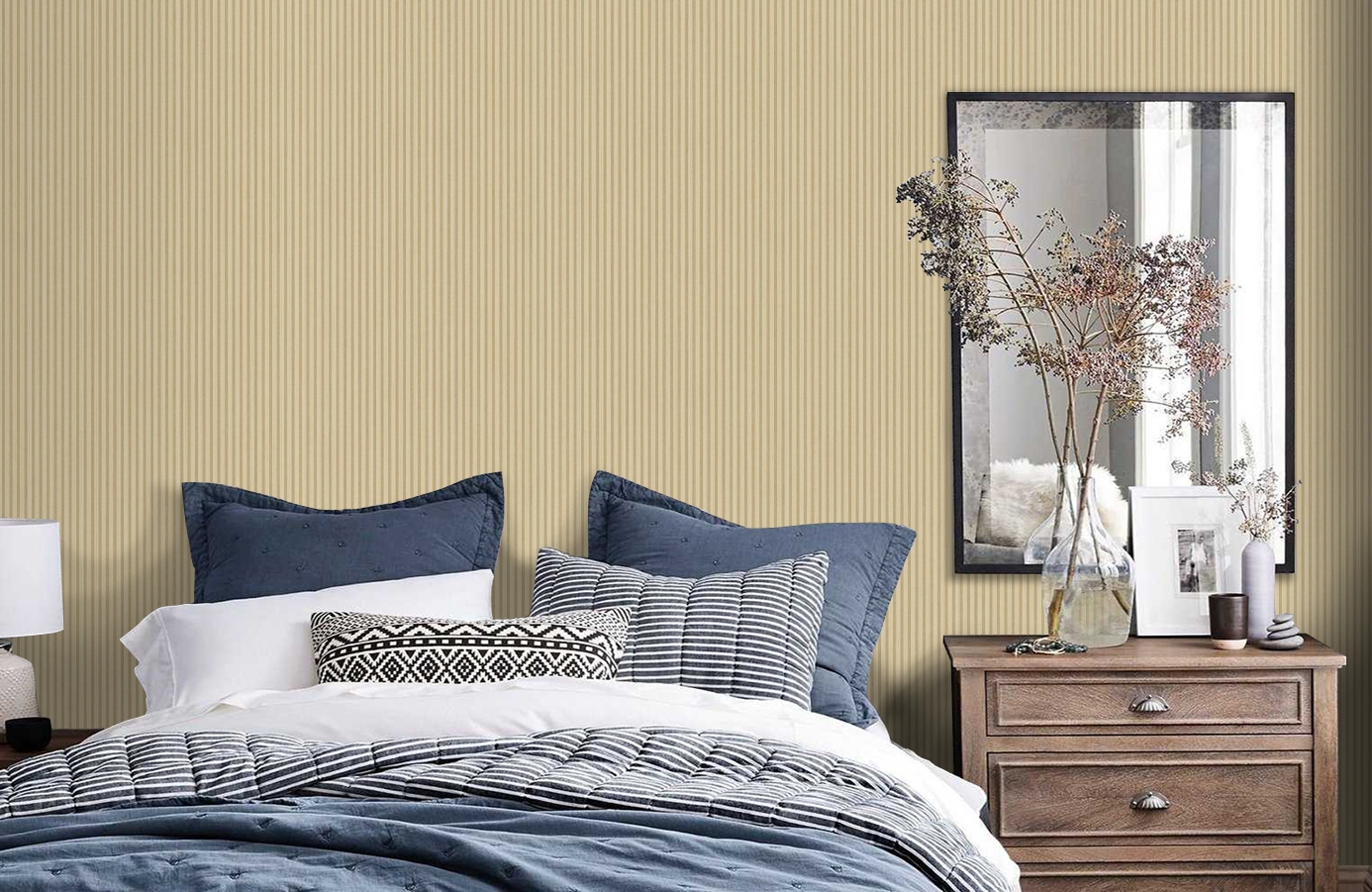 Обои FD8506 фото в интерьере спальни