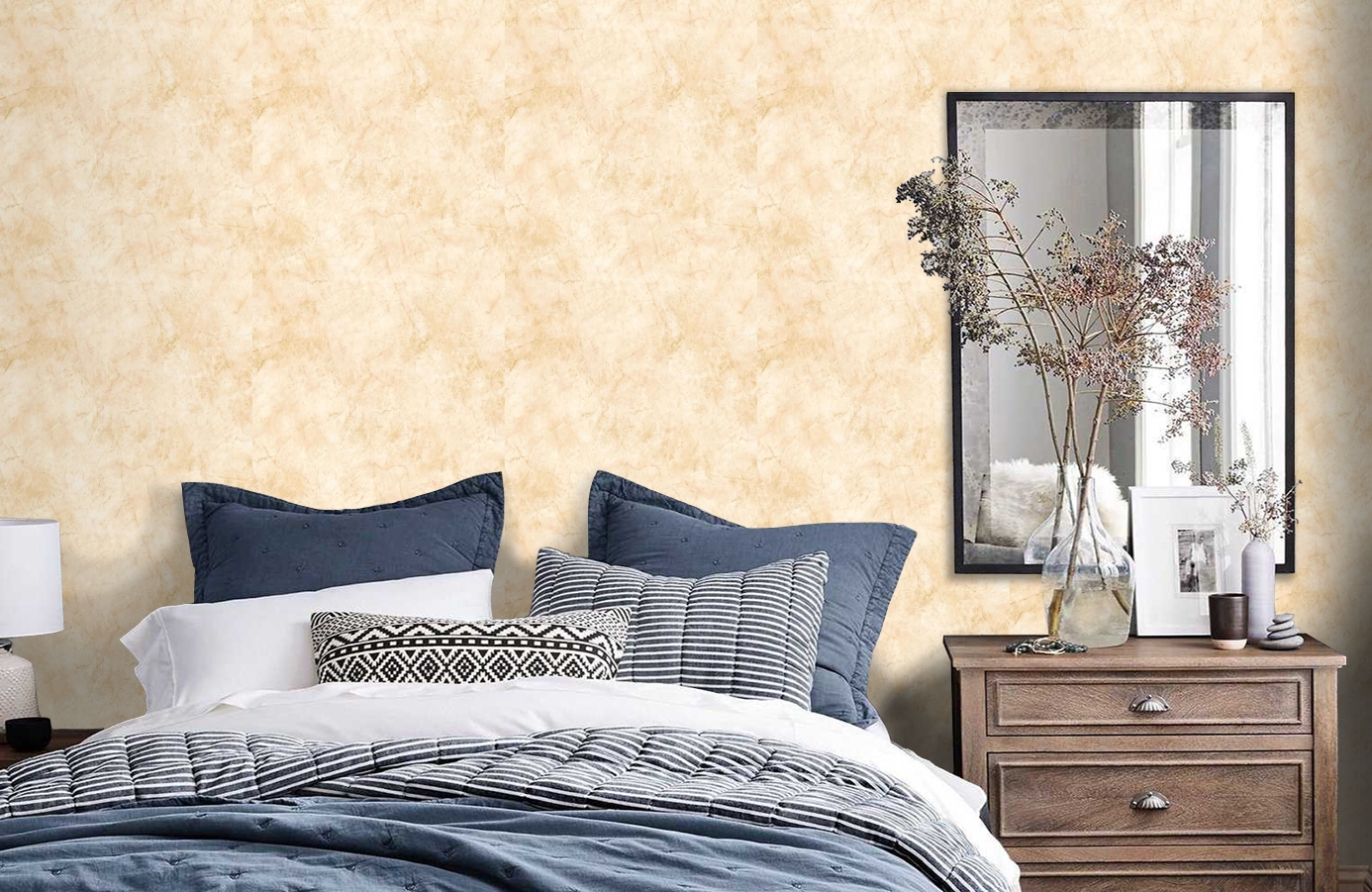 Обои PA5665 фото в интерьере спальни