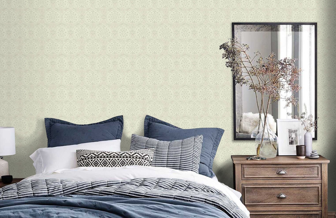 Обои SH5523 фото в интерьере спальни