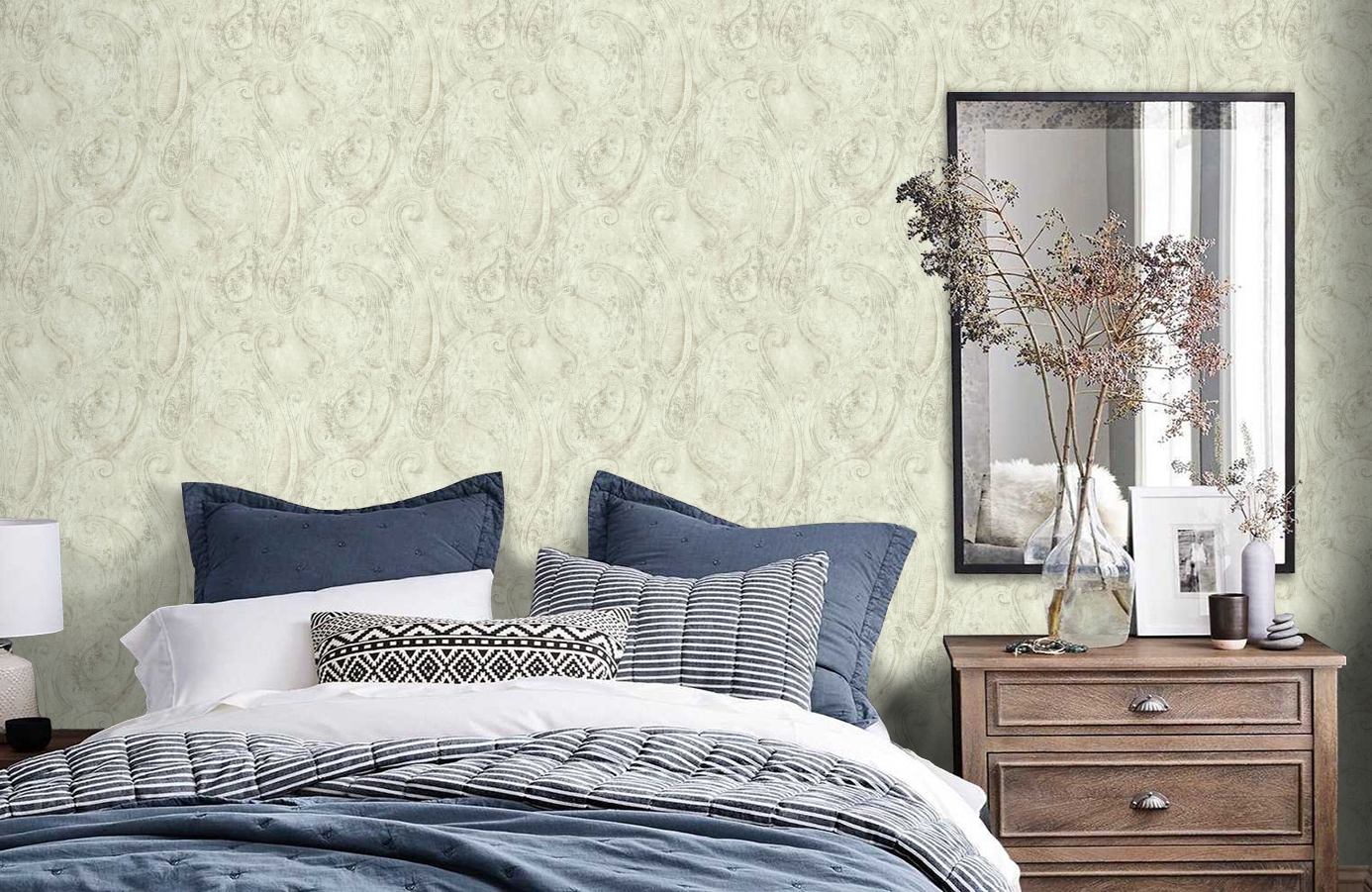 Обои SH5571 фото в интерьере спальни