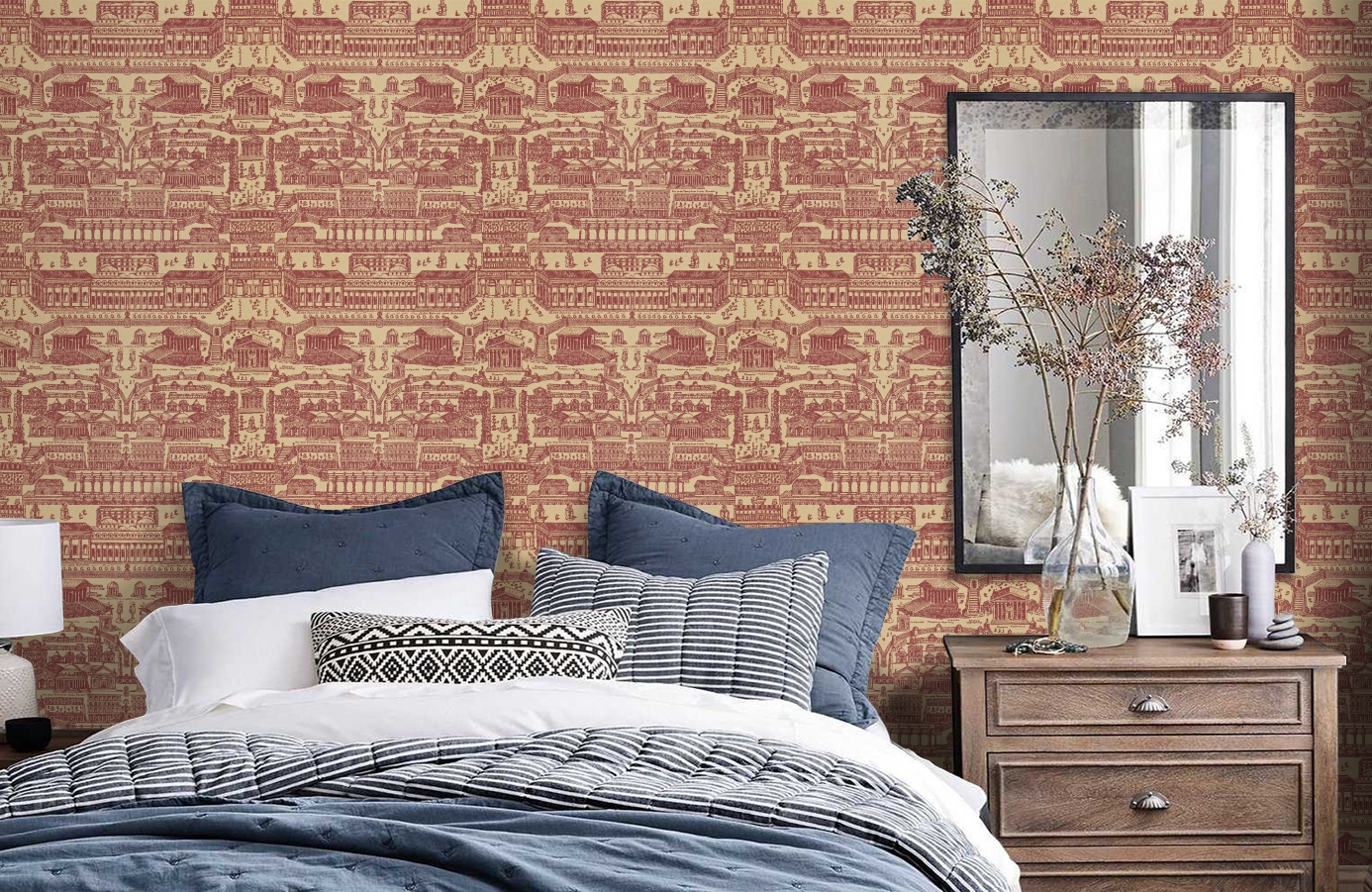 Обои ZINW310072 фото в интерьере спальни