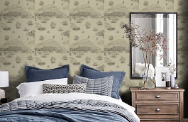 Обои ZTRA04001 фото в интерьере спальни превью